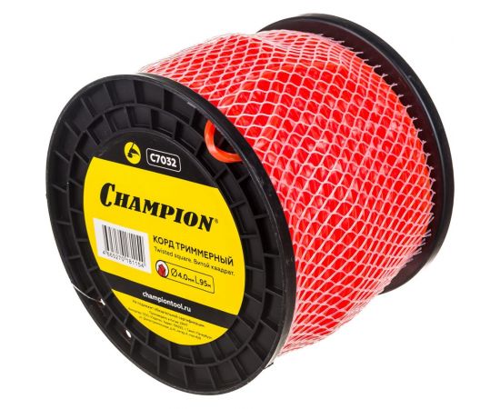 Корд триммерный Twisted Square, нож для отреза (4.0 мм, 95 м) CHAMPION C7032 