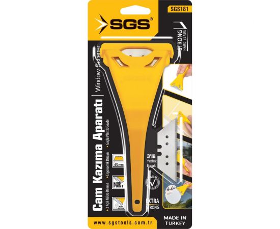 Скребок для стекла SGS 181 3 лезвия в комплекте, трапеция 181SGS – изображение 2