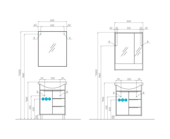 Зеркало Акватон Рико 65 1A216402RI010 – изображение 2