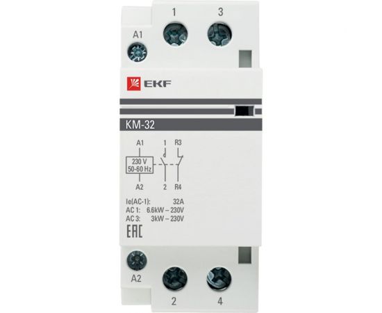 Модульный контактор EKF КМ 32А NО+NC PROxima km-2-32-11 – изображение 3