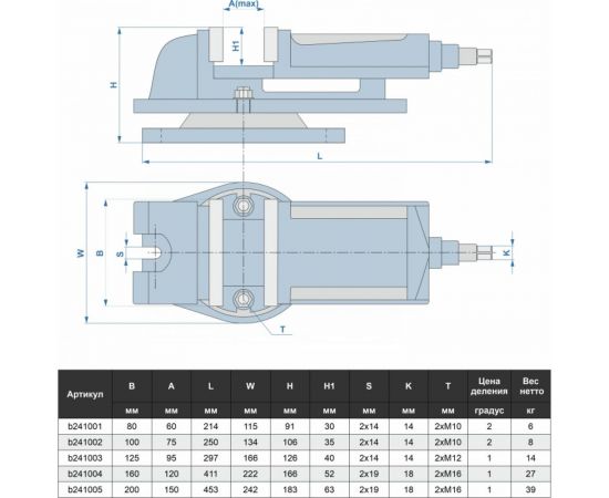 Станочные тиски 200мм GRIFF QH b241005 – изображение 3