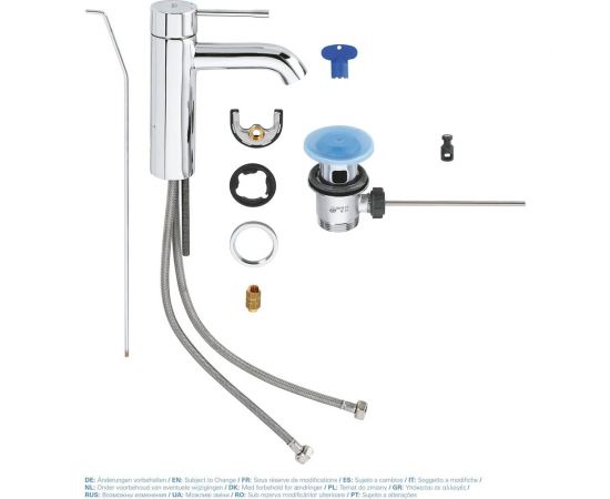 Смеситель для раковины S-Size II Grohe Essence New, сливной гарнитур 23589001 – изображение 5