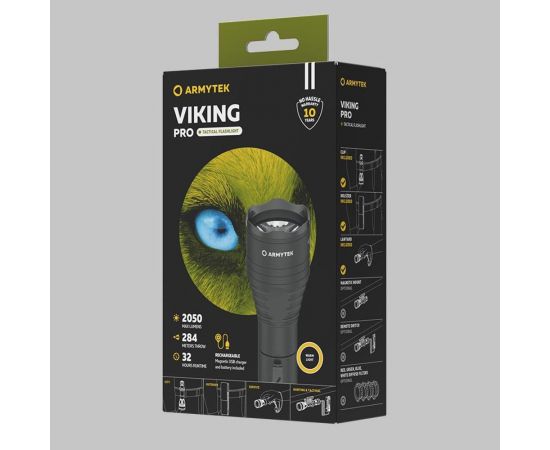 Фонарь Armytek Viking Pro Magnet USB Белый свет F07701C – изображение 2