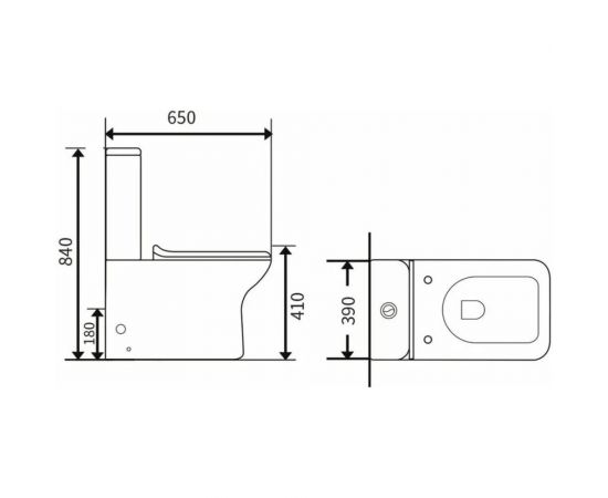 Унитаз-компакт Agger безободковый пристенный с горизонтальным выпуском AT02000 – изображение 2
