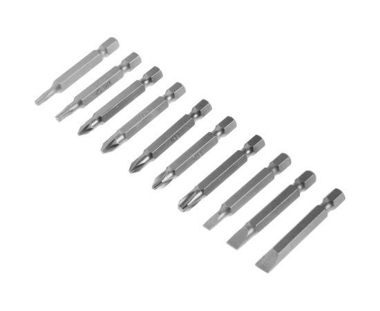 Набор бит (10 шт; PH-PZ-SL-Torx; 50 мм; CrV) ТУНДРА 2270981 – изображение 3