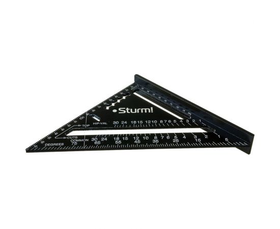 Угольник Sturm 2020-07-170 170мм, алюминиевый сплав, чёрная оксидация, белая шкала – изображение 4