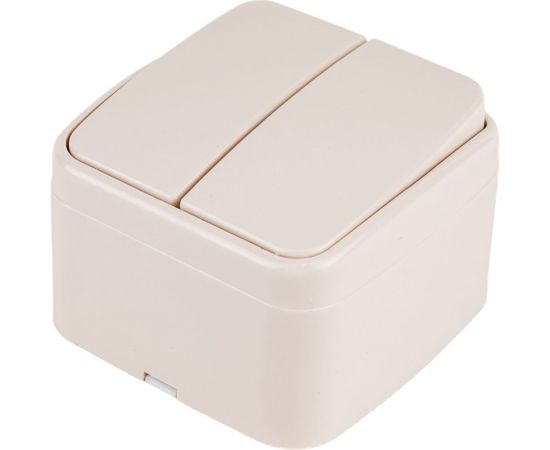 2-клавишный выключатель TDM открытой установки IP20 10А, слоновая кость Дача Народная SQ1824-0015 – изображение 3