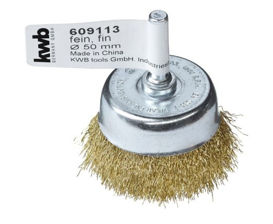 Кордщетка чашечная для дрели 50 мм латунь kwb 609113 