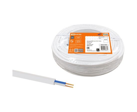 Провод ПГВВП TDM 2x2,5 ГОСТ 20м, белый SQ0127-0403 