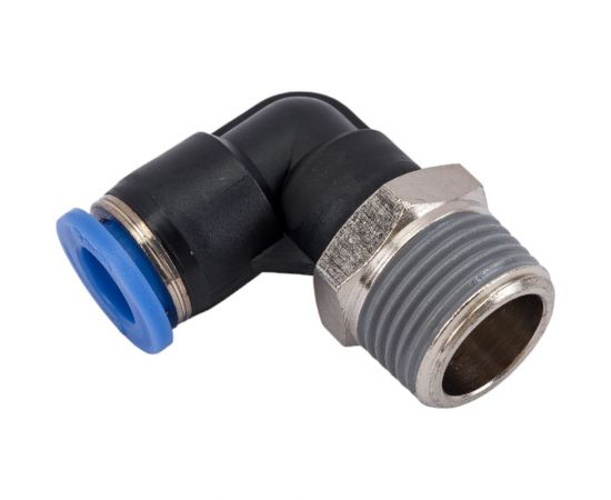 Фитинг цанговый угловой с наружной резьбой 3/8M для трубки диаметром 8 мм SHPI PL 08-R03 