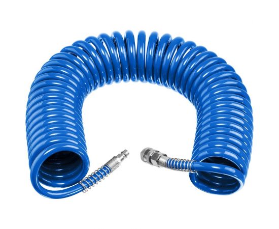 Воздушный спиральный шланг ЗУБР с фитингами рапид, 15 м, 6x8 мм, 15 бар 6473-15 
