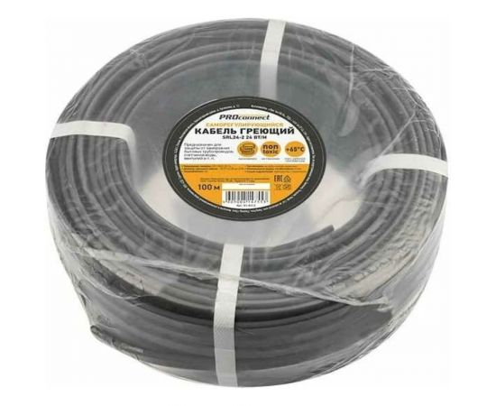 Греющий саморегулирующийся кабель PROCONNECT SRL24-2, неэкранированный, 24 Вт/1 м, 100 м 51-0212 