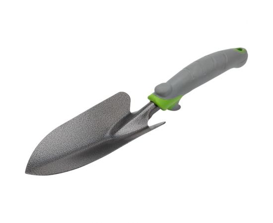 Широкий стальной посадочный совок с прорезиненной ручкой Четыре сезона 64-0002 