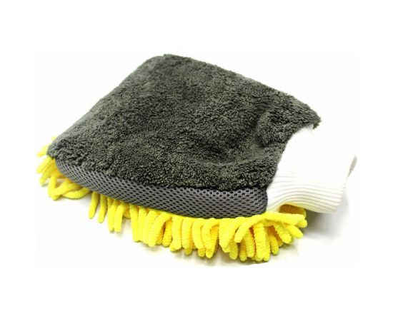 Микрофибровая варежка для мойки кузова MaxShine 1120003Y желтая с серым, 24x17 см 020827 – изображение 3