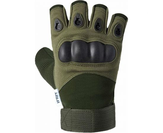 Перчатки тактические без пальцев Ifrit KRATOS замша/нейлон/пластик, хаки, р.M Рук-602/1-M – изображение 2