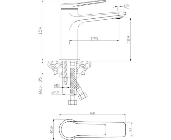 Смеситель для раковины OLIVES Asturia 30100AS – изображение 3