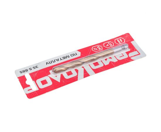 Сверло по металлу HSS TIN 8.5x117 мм, 6-ти гранный хвостовик РемоКолор 35-5-885 – изображение 3