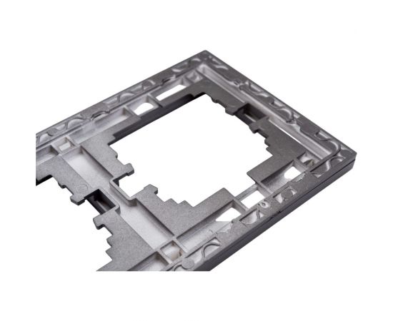 Двухместная горизонтальная рамка Lezard RAIN со вставкой, черный графит матовый 703-4141-147 – изображение 3