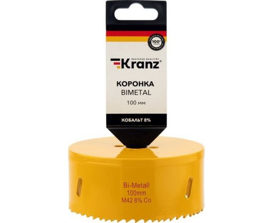 Коронка биметаллическая 100 мм KRANZ KR-92-0243 – изображение 2