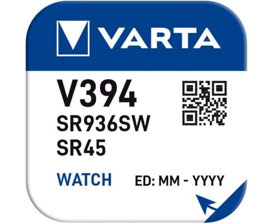 Батарейка Varta 394 (SR936SW) BL1 Silver Oxide 1.55V 00394101111 