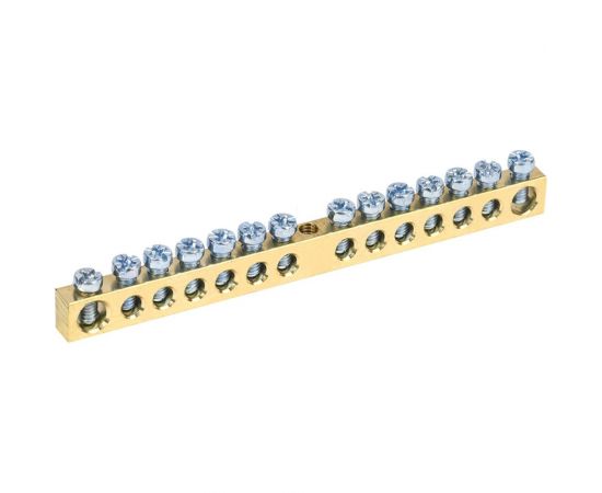 Шина PEN земля-ноль REXANT 6x9 мм 14/1 14 групп/крепеж по центру 11-2361 