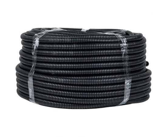 Гибкая гофрированная труба EKF PROxima ПНД, d20мм, тяжёлая с протяжкой, 100м, цвет черный tpnd-20-t 