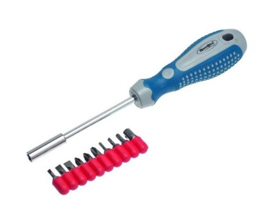 Отвёртка-держатель бит, 10 насадок РемоКолор 33-0-731 