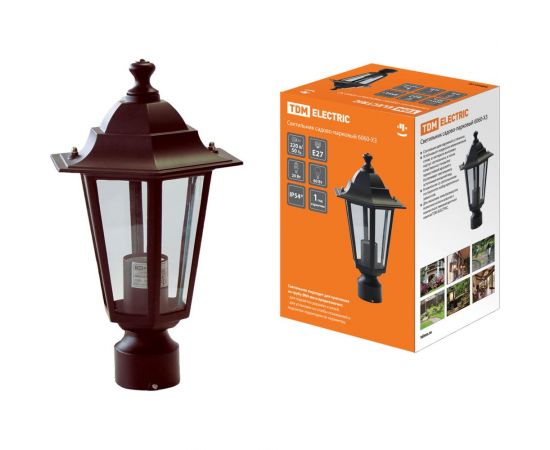Садово-парковый светильник TDM 6060-13 шестигранник, 60Вт, на опору, бронза SQ0330-0013 