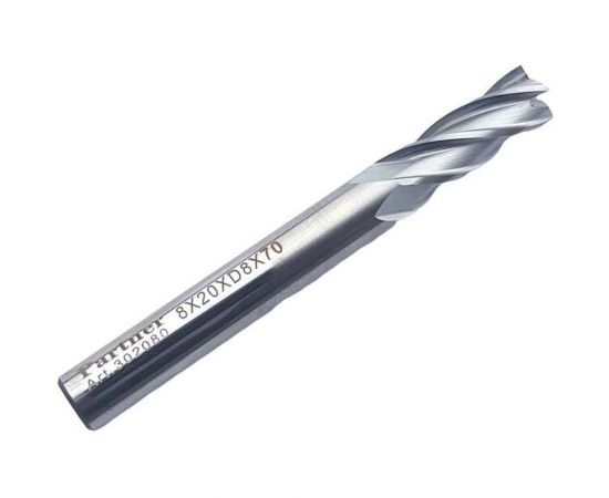 Фреза концевая Серия 302 (8х20х70 мм; HSSЕ; 4-х перая; хв-к 8 мм) Partner 302080 