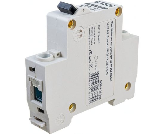 Выключатель нагрузки EKF 1P ВН-29 Basic 25А SQSL29-1-25-bas – изображение 4