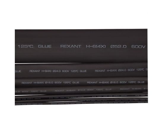 Клеевая термоусадка REXANT 52.0/13.0мм, 4:1, 1м, черная 23-5206 – изображение 2