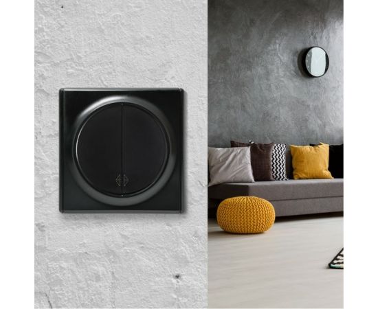 Переключатель OneKeyElectro двойной, цвет чёрный 1E31601303 2172823 – изображение 5