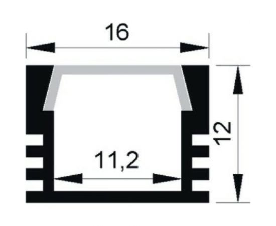Профиль Jazzway PAL (аксессуар) 1612 накладной, 2м, анодированный 1009647 – изображение 2