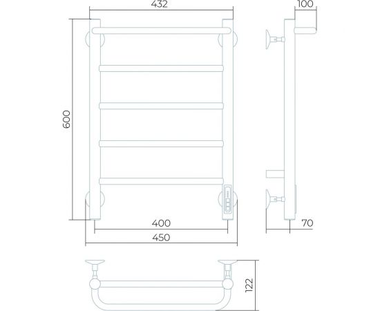 Электрический полотенцесушитель Larusso Прайм КС П5 400x600 9005 4670078536556 – изображение 2