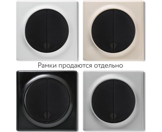 Переключатель OneKeyElectro двойной, цвет чёрный 1E31601303 2172823 – изображение 4