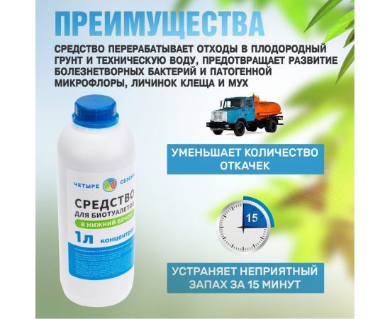 Средство для биотуалетов в нижний бачок 1 л Четыре сезона 63-0006 – изображение 5