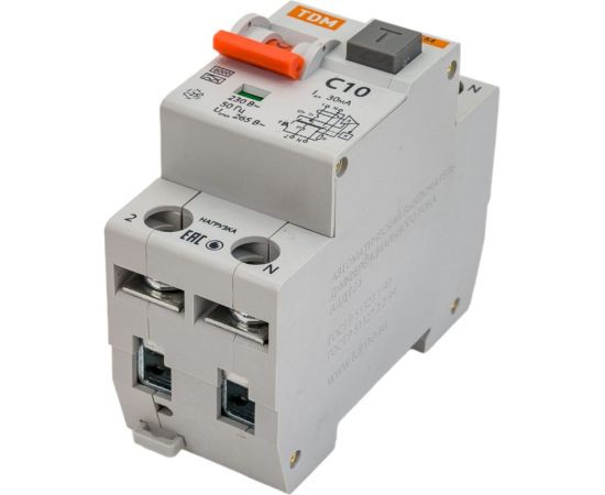 Автоматический выключатель дифференциального тока TDM АВДТ 64 C10 30мА SQ0205-0003 – изображение 3