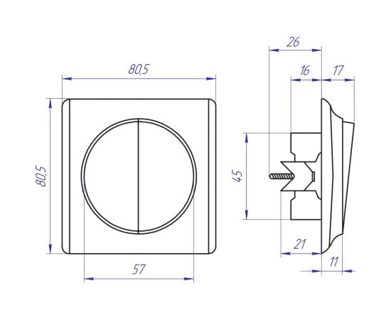 Переключатель OneKeyElectro двойной, цвет чёрный 1E31601303 2172823 – изображение 3
