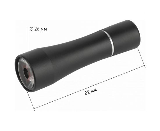 Светодиодный ручной фонарь ТРОФИ TMB1 на батарейках 1x1W LED алюминий, 1хАА, коллиматор Б0023318 – изображение 3