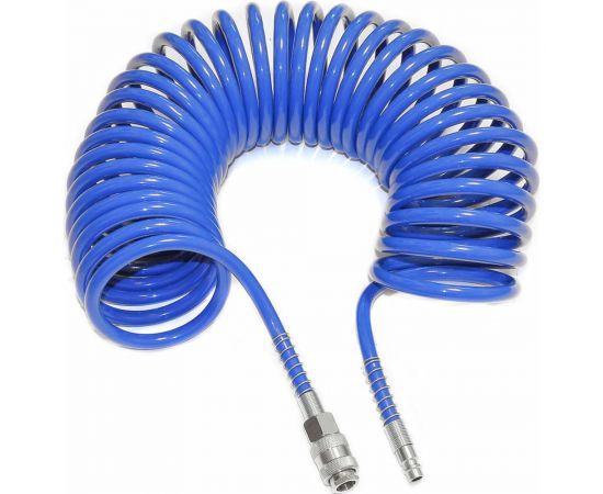 Шланг спиральный полиуретановый с быстроразъёмными соединениями 10x6.5 мм, 5 м PI TOOLS 7518 