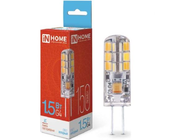 Светодиодная лампа IN HOME LED-JC 1.5Вт 12В G4 6500К 150Лм 4690612035987 