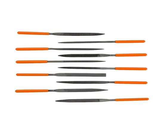 Набор надфилей TDM 10 шт, O3 мм, длина 140 мм, пластиковая рукоятка, Рубин SQ1026-0303 