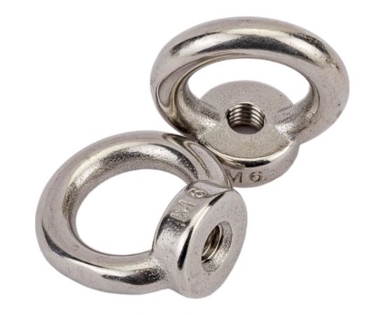 Нержавеющая рым-гайка KREPFIELD М6, ART 582, А2, 6 шт. 582А2РЫМГАЙКАМ6-6 