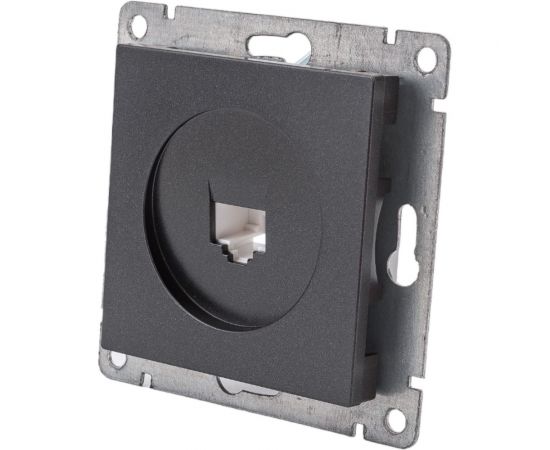 Компьютерная одноместная розетка UNIVersal серия афина с/у, 1а, rj45, графит еврослот A0051-Gr 