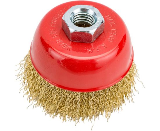 Щетка-крацовка чашечная для УШМ, латунированная витая проволока, 75 мм, М14 Toolberg 2302021 Лк-00003867 