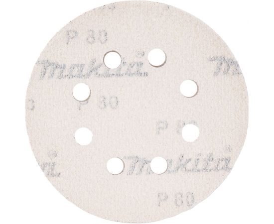 Диск шлифовальный D125 мм, A80, 10 шт, 8 отверстий, коричневый Makita D-54514 – изображение 3