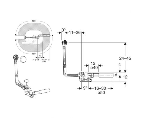Слив-перелив Geberit 150.520.21.6 00000119678 – изображение 2