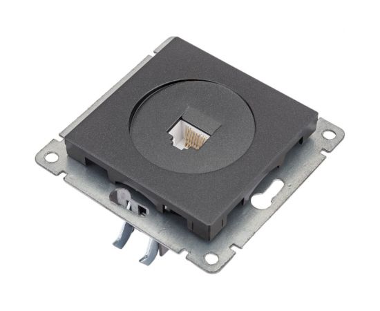 Компьютерная одноместная розетка UNIVersal серия афина с/у, 1а, rj45, графит еврослот A0051-Gr – изображение 4