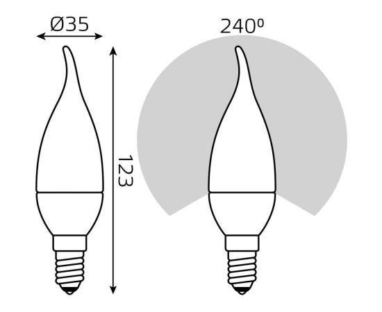 Лампа LED Candle Tailed 6W E14 4100K Gauss Elementary 34126 – изображение 4