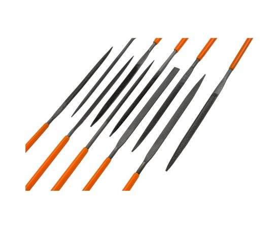 Набор надфилей TDM 10 шт, O3 мм, длина 140 мм, пластиковая рукоятка, Рубин SQ1026-0303 – изображение 4